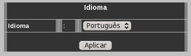 Configuração Senha (submenu Password) Menu de configuração da senha da interface web. Altere os campos e pressione a tecla Aplicar.