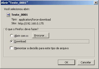 Selecione OK. O download será realizado. APAGAR ARQUIVO No menu Administração, selecionar a opção ARQUIVOS.