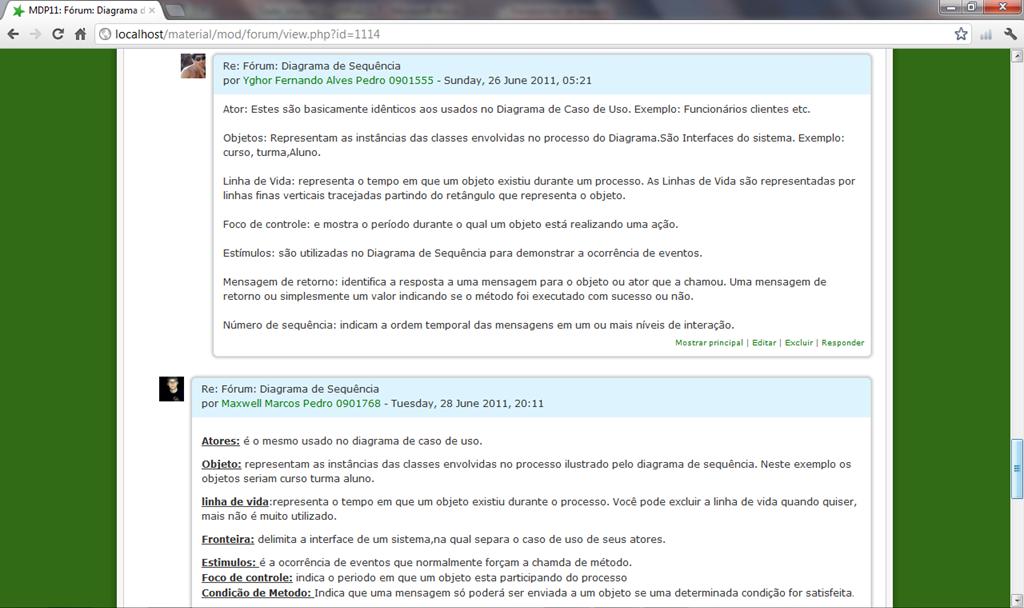 18 - Fórum "Uma única discussão simples" O 04 (quarto) fórum foi criado