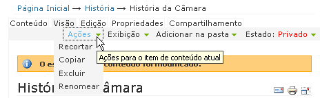 próprio site. Deve-se selecionar a palavra desejada que faça a ligação para outro conteúdo, e clicar no botão de Link Interno.