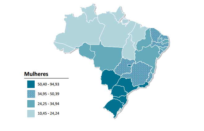 Câncer de mama e qualidade de vida: artigo de revisão (32/100 mil). Na região Norte é o segundo tumor mais incidente (19/100 mil).