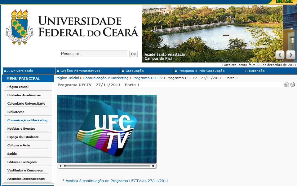 depois clicar novamente no link do UFCTV e só então consegue visualizar o programa.