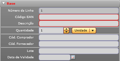 O 1º bloco e que é obrigatório preencher (está sinalizado a vermelho) é a Base, Figura 67. Figura 67 - Dados base da Linha de artigo.