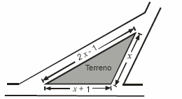 a) 1,8 b) 1,9 c),0 d),1 e), 111. (UECE) Na figura o retângulo ABCD foi divido em quatro regiões X, Y, Z e W É correto afirmar que a área do terreno é igual a: a) 0 b) c) 4 d) 8 e) 6 115.