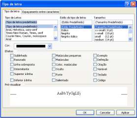Tipo de letra (tenha em atenção o tipo de letra que está a utilizar pois o visitante do seu site poderá não ter esse tipo de letra instalado no computador utilize preferencialmente os
