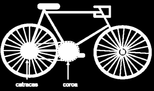 EXERCÍCIOS DE APLICAÇÃO AULA 69 Exemplo 01 (FUVEST SP) No sistema convencional de tração de bicicletas, o ciclista impele os pedais, cujo eixo movimenta a roda dentada (coroa) a ele solidária.