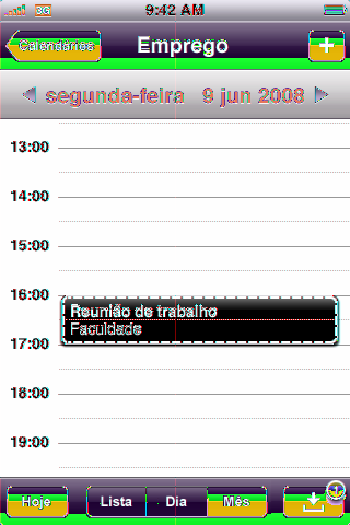 Importante: Se estiver em viagem, o ipod touch poderá não alertá-lo à hora local correcta. Para especificar manualmente a hora correcta, consulte Data e hora na página 99.