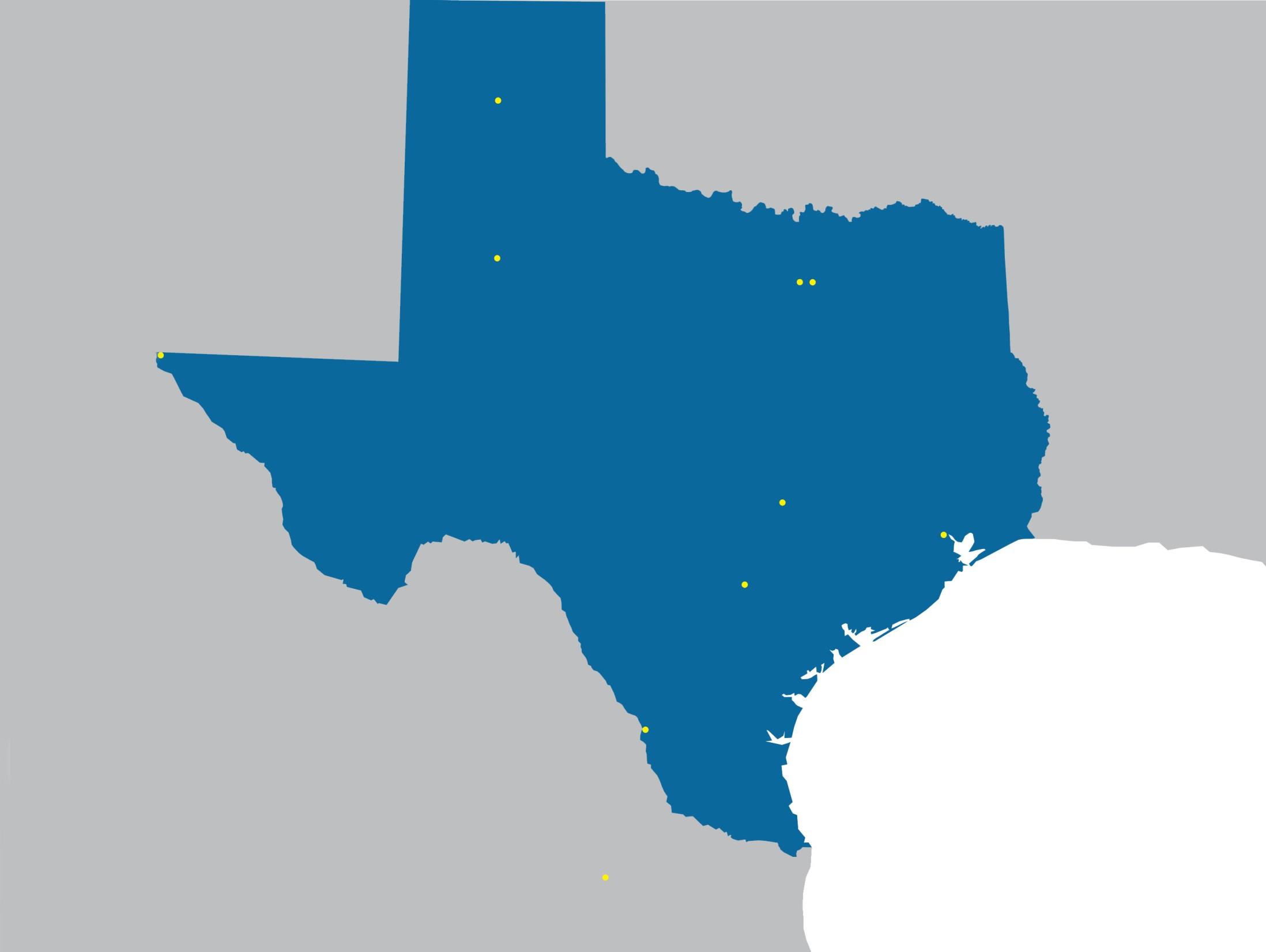 Amarillo Lubbock Dallas-Forth Worth El Paso TEXAS Austin Houston