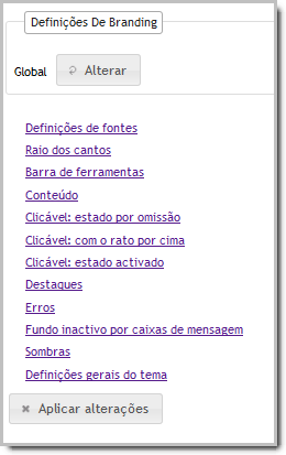 Definições Configuração do Gui Figura 8-2 Definições de Branding.