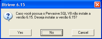 A instalação continuara e aparecera para você, a seguinte tela : Como você utiliza o Pervasive 8.