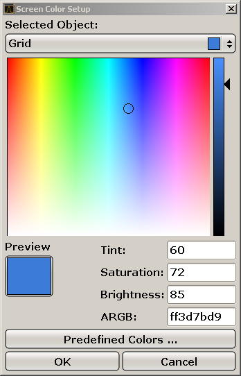 Preparação para a Utilização Configuração do R&S FSV É apresentada a caixa de diálogo "Seleccione Screen Color Set". 2. Seleccione a opção "User Defined Colors". 3.