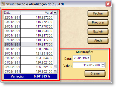 Você visualiza a janela Visualização e Atualização do(a) [Nome do índice]. 3. Clique no botão Procurar. Você visualiza a janela Procurar Data. 4.