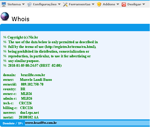 35 Figure 19: Print da tela WebAdmin => Cnfigurações => Menu =>whis WebAdmin => Menu => Ferramentas => Rede => Ping Ping - "Prcuradr de Pactes da Internet": Ping é um cmand que usa prtcl ICMP para