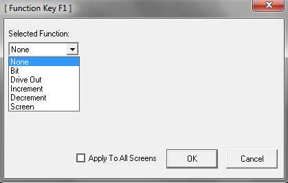 Clicando no botão F1 conforme a imagem acima, abrirá a tela para que possamos configurar a função deste botão: Devemos indicar