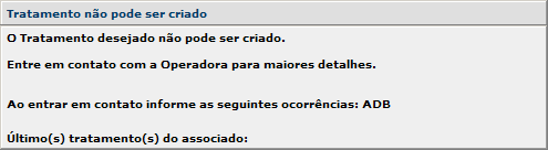 tratamento, o sistema irá