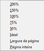 LibreOffice - Writer Figura 107: Janela Zoom e visualização do layout, no Writer.