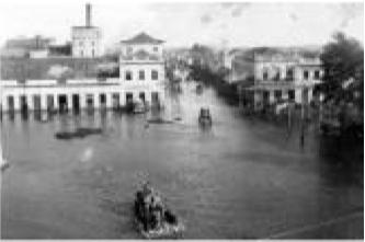 O nível do arroio Santa Bárbara, no evento de 1941, atingiu a cota de 3,1 m porém, nesta enchente a cota chegou a 5,3m portanto, o arroio Pelotas transbordou.