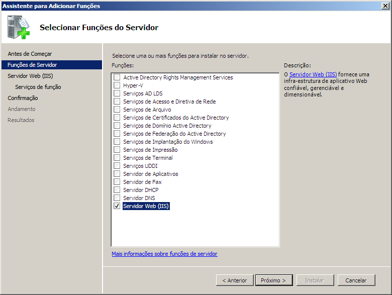 Apêndice B: Instalar o IIS 6.0 Management Compatibility para IIS 7.0/7.5 Esta seção descreve as etapas necessárias para instalar o Management Compatibility do IIS 6.0 para o IIS 7.0./7.5. Esse procedimento é necessário se desejar criar um cenário de alta disponibilidade para o IIS 7.