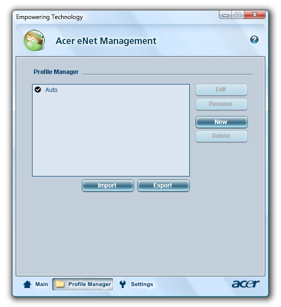 3 O Acer enet Management pode guardar as definições de rede relativas a uma localização ou perfil, e aplicar automaticamente o perfil apropriado quando se desloca de um local para outro.