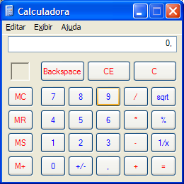 Veja a figura a seguir: Calculadora A calculadora do Windows contém muito mais recursos do que uma calculadora comum, pois além de efetuar as operações básicas, pode ainda trabalhar como uma