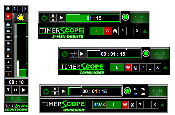 INDICADOR DE TEMPO Com exceção do TS Multi-Alarm, os demais modelos da série TimerScope apresentam o indicador de tempo decorrido, como vemos na figura abaixo.