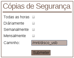 Provisionamento em infraestruturas de voz sobre IP O agendamento das cópias é feito no CRON1, ou seja, o script que executa as seguranças é copiado /etc/cron.montlhy, para /etc/cron.hourly, /etc/cron.