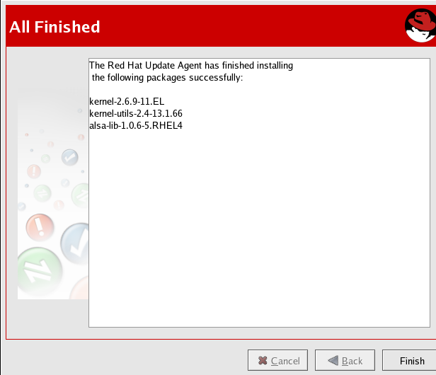 Capítulo 4. Red Hat Update Agent Figura 4.13. Recuperando Pacotes 4.2.7. Instalando Pacotes Após baixar os pacotes através do Red Hat Update Agent, eles devem ser instalados.
