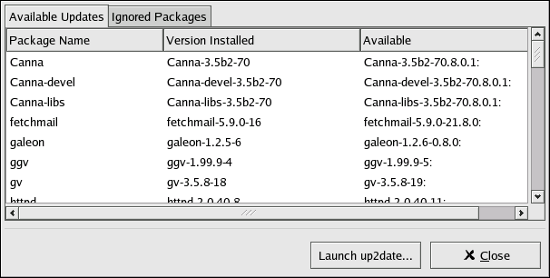 Capítulo 6. Red Hat Network Alert Notification Tool quando as atualizações são aplicadas. O ícone é alterado para serem aplicadas.