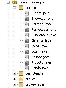 74 2.2.1 Modelo No pacote modelo encontra-se todas as classes de objetos com seus respectivos