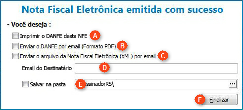 16 Manual do Hábil NF-e A - Imprimir o DANFE desta NFe: Marque esta opção para efetuar a impressão do DANFE após clicar no botão Finalizar.