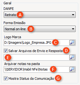 36 Manual do Hábil NF-e das notas fiscais. As opções disponíveis são Produção e Teste. Escolha a opção Teste se o programa estiver sendo usado apenas para teste de comunicação e envio.