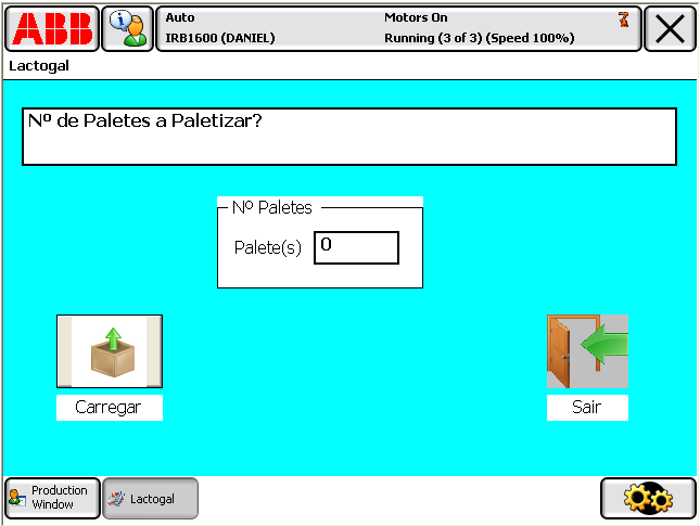 Introduz-se o número de paletes pretendido, através do teclado que irá surgir no ecrã, e depois