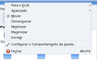 2.Gestor de Janelas KDE Figura 2.17: Menu de contexto das janelas Mover - Seleccionando esta opção a janela segue os movimentos do rato.