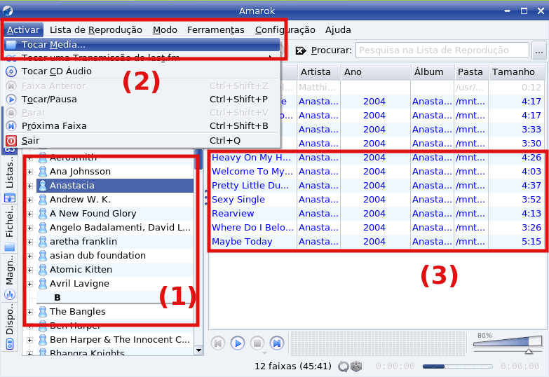 3.Principais Aplicações 3.2.1. Como Ouvir CD de Áudio Para ouvir um CD de áudio coloque-o no leitor do computador e, na janela de lista de reprodução (figura 3.