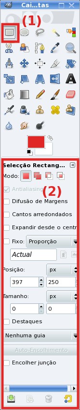 3.Principais Aplicações Figura 3.20: Gimp dica do dia As ferramentas são bastantes intuitivas. Para sabermos os nomes de cada ferramenta, basta passarmos o rato em cima.