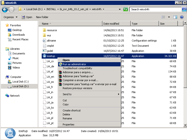 Instalação do IBM Cognos Título do documento 3.1. Instalação do Cognos Apptier 1.