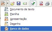 Criando um documento do Base Para criar um novo documento do Base siga os passos abaixo: Na barra de Ferramentas do BrOffice.