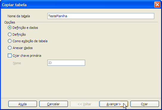 Importando dados para o Base É possível importar dados de outras fontes para o Base.