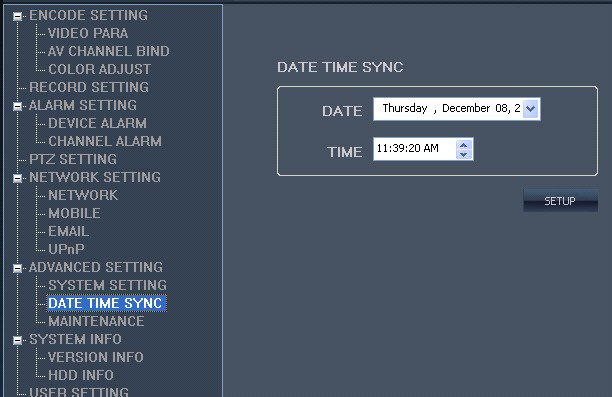 Cnfigurações avançadas Clique em para entrar na interface de cnfigurações avançadas, que cnsiste em 3 itens: SYSTEM SETTING (Cnfiguraçã d sistema), DATE-TIME SYNCRONIZATION (Sincrnizaçã data-hra) e