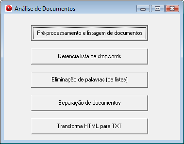 9 Pré-Processamento (Funções de Suporte) Os documentos textuais (cada arquivo da coleção) devem ser preparados para as análises.