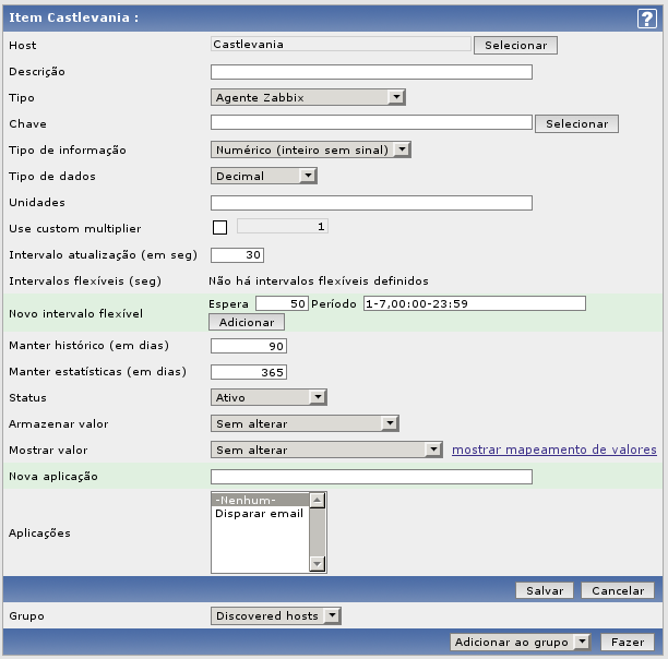 tem campos que precisam ser alterados. Deixamos proc.num[,mysql] para monitar o MySQL, mas podemos deixar proc.num[,apache] caso seja o Apache ou proc.