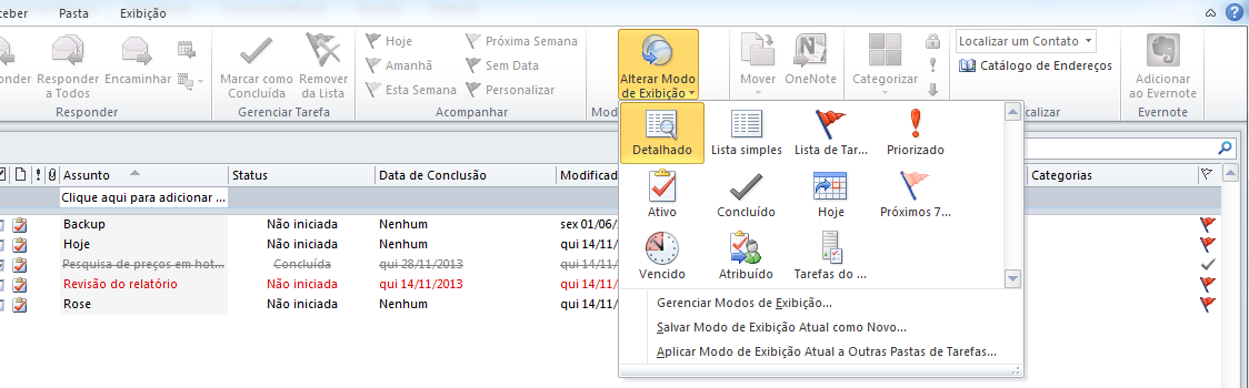 Tarefas Quem aproveita os melhores recursos do Outlook sempre trabalha com tarefas. A vantagem é que você pode gerenciar suas tarefas com facilidade. Criar uma tarefa.