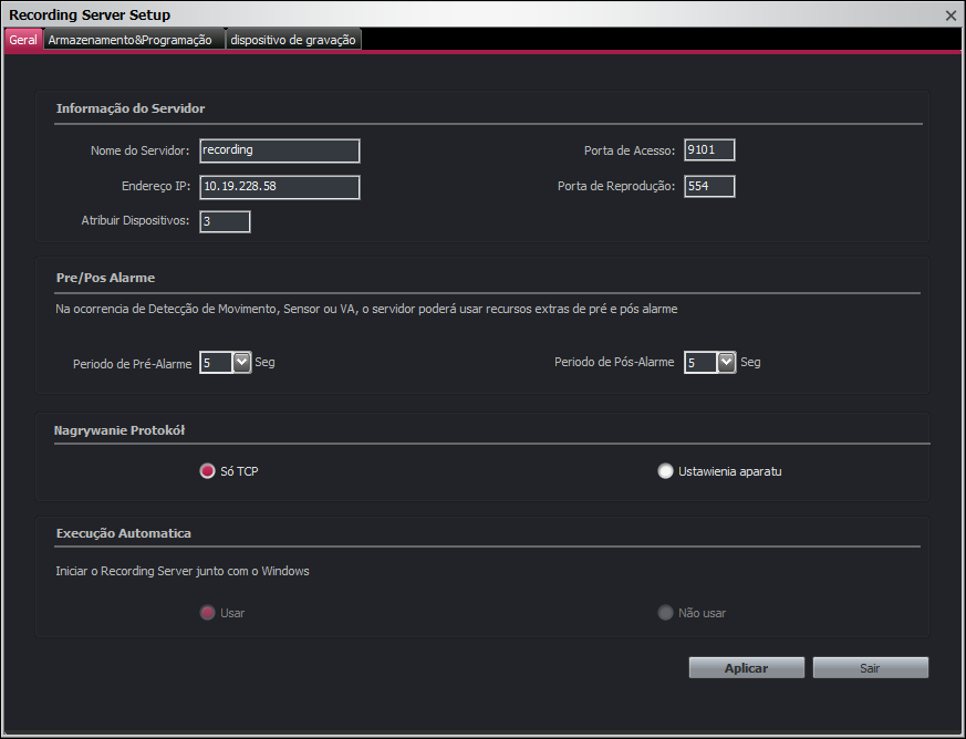 30 Funcionamento e configurações Definir as configurações do servidor Selecione o servidor de configuração e, em seguida, clique no botão [Configurar].