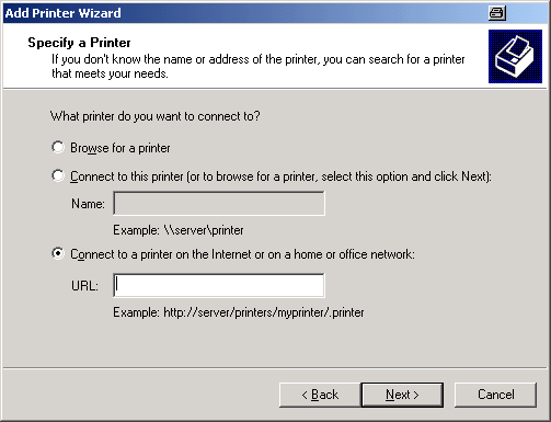 Apêndice Apêndice: Interface LAN 5. Active a opção "A network printer, or a printer attached to another computer". 6.