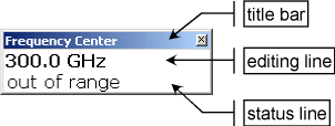 5.2.9 Caixas de diálogo Operações básicas Definir Parâmetros Na maioria dos casos, as caixas de diálogo do R&S FSVR permitem a introdução de um valor numérico.