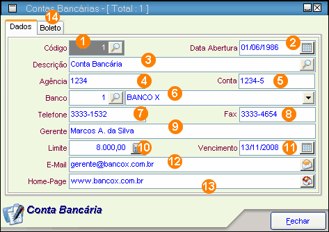 99 Para incluir um cadastro, clique no sinal de mais (+) da Barra de Navegação e preencha os campos. Veja abaixo: 1. Código: esse campo será preenchido pelo Hábil Empresarial automaticamente.