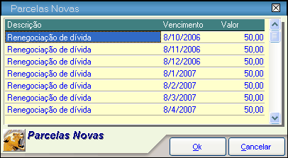 197 Aqui aparecerão as contas que serão geradas. Você pode alterar qualquer campo, caso necessite.