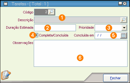 Menus 306 10.17 Controle de Tarefas O cadastro de Tarefas serve para você definir atividades que não têm um horário específico para serem cumpridas.