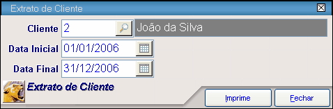 321 Basta informar o código do cliente ou clicar no botão de pesquisa para localizá-lo no cadastro. Feito isso, escolha a venda que você quer reimprimir e clique no botão Imprime.