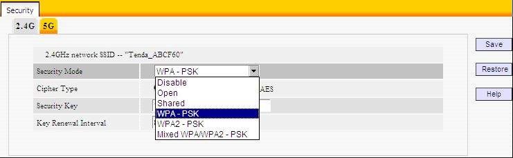 Para configurar as definições de segurança de wireless para a rede 2.4GHz, acesse a seguinte página: 5G Multilaser_2.